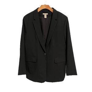 H&M Black Blazer Women's Size Medium One-Button Jacket